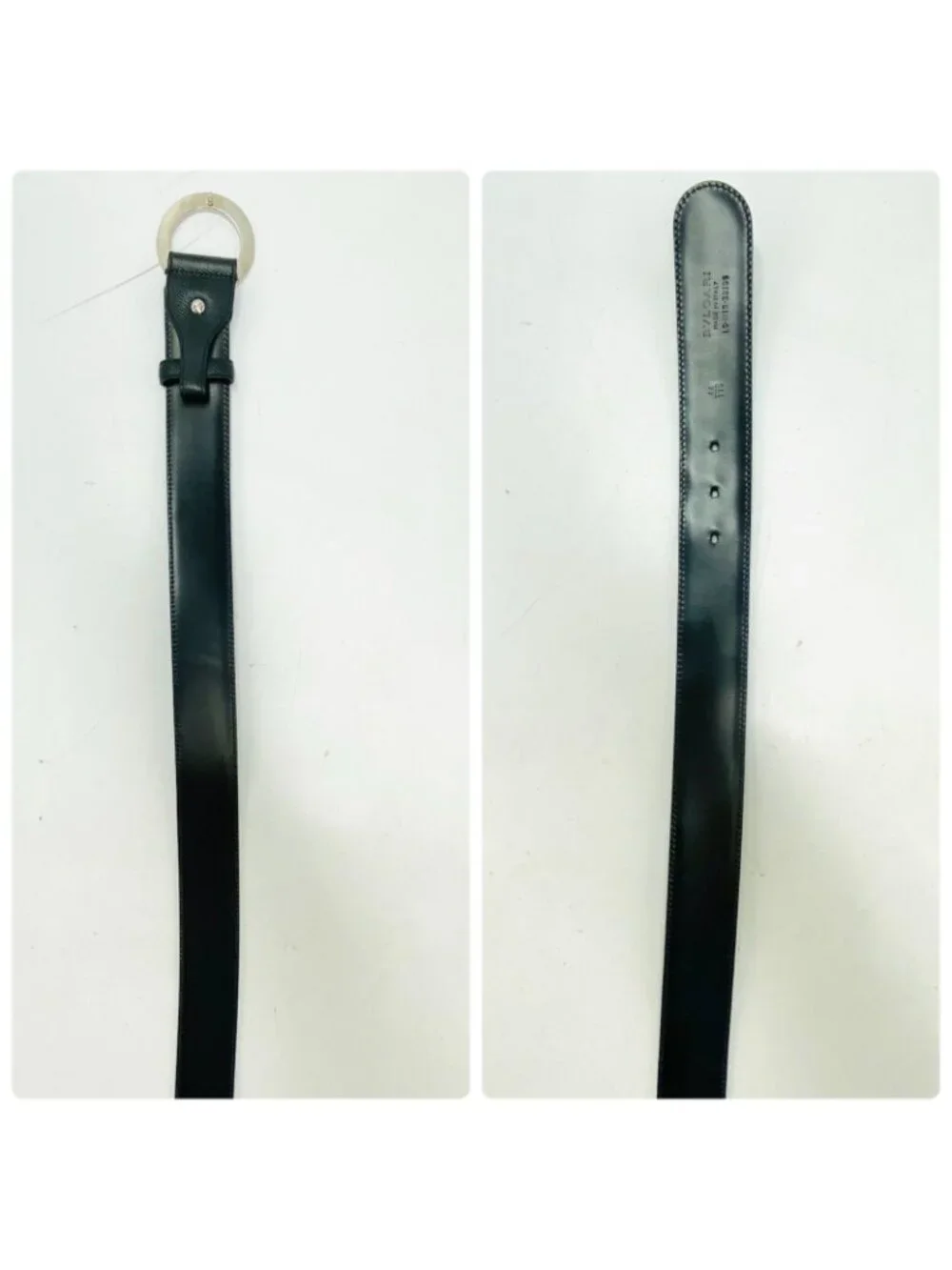 Bvlgari Bulgari Belt Circle Logo Leather Business Black